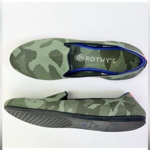 ROTHY’S The Loafer Round Toe Slip On in Olive Camo Size 9